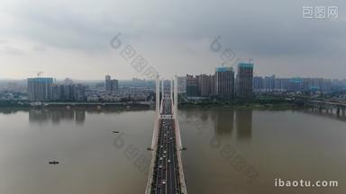 湖南湘潭三桥交通航拍